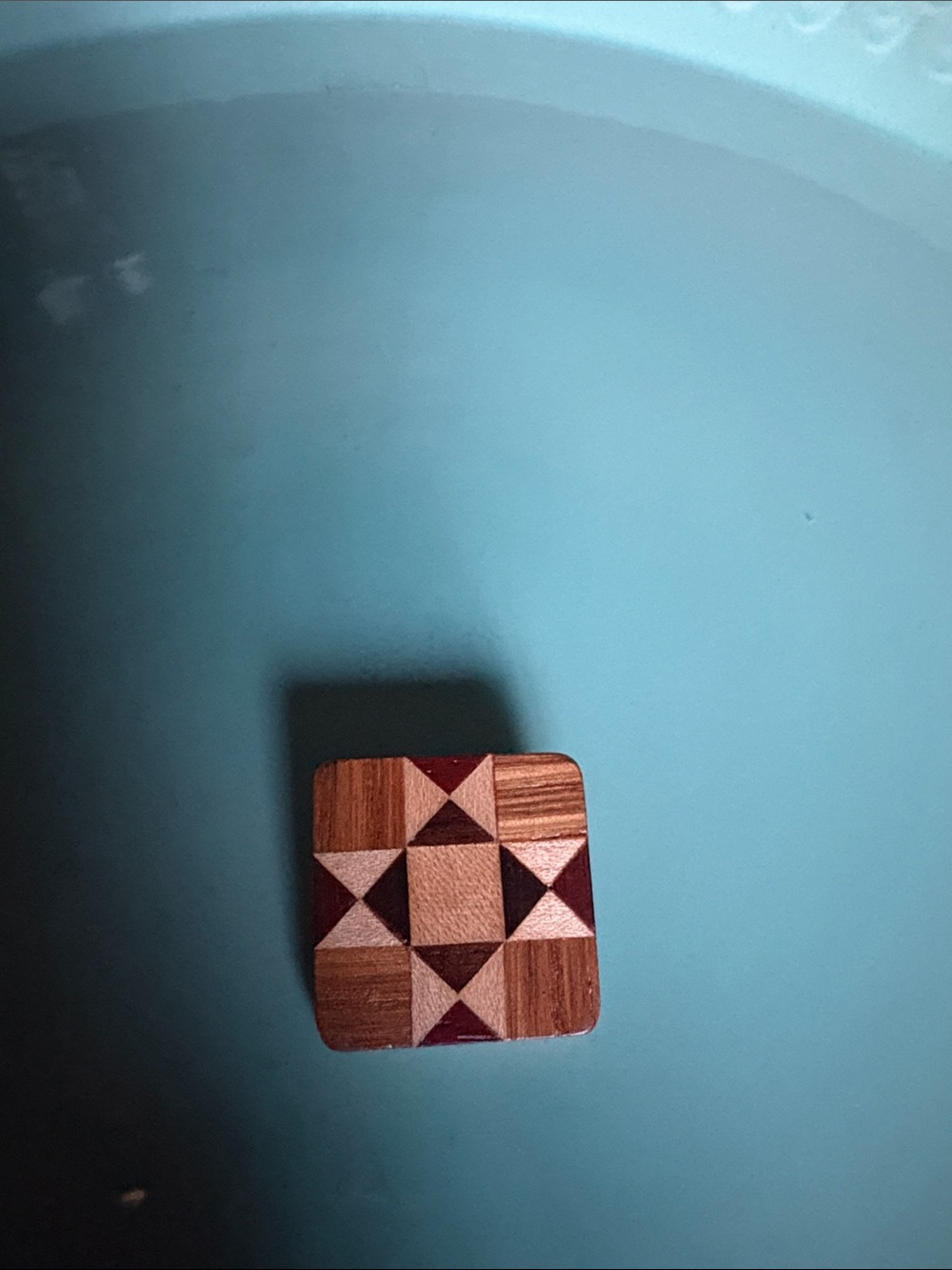 Source Unknown Wooden Geometric Cufflinks - Brown and Burgundy